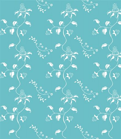 simsearch:400-05236331,k - drawing of white flower pattern in a blue background Foto de stock - Super Valor sin royalties y Suscripción, Código: 400-04201592