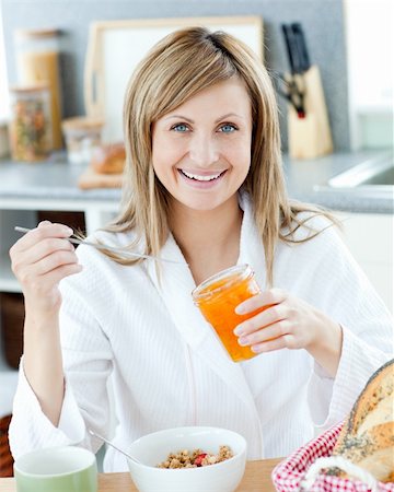 simsearch:400-04708507,k - Woman having a breakfast Stock Photo - Budget Royalty-Free & Subscription, Code: 400-04201904