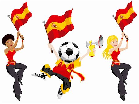simsearch:400-04691397,k - Spain Soccer Supporters. Editable Vector Illustration Stock Photo - Budget Royalty-Free & Subscription, Code: 400-04202588