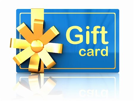 simsearch:400-04237269,k - 3d illustration of plastic gift card with golden ribbon Stock Photo - Budget Royalty-Free & Subscription, Code: 400-04202600