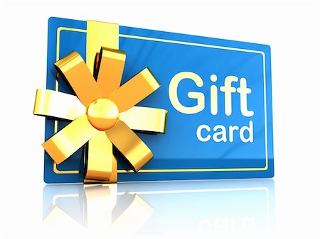 simsearch:400-04237269,k - 3d illustration of platic gift card with golden ribbon, over white background Stock Photo - Budget Royalty-Free & Subscription, Code: 400-04202601