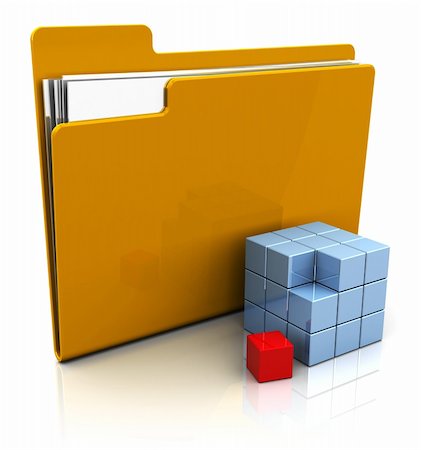 simsearch:400-04672625,k - abstract 3d illustration of folder icon with blocks construction symbol Stock Photo - Budget Royalty-Free & Subscription, Code: 400-04202640