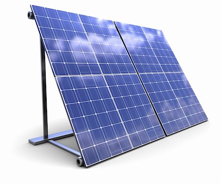 family solar panels - 3d illustration of solar panel over white background Stock Photo - Budget Royalty-Free & Subscription, Code: 400-04202677