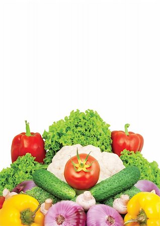 Assorted fresh vegetables isolated on white background Stock Photo - Budget Royalty-Free & Subscription, Code: 400-04202839