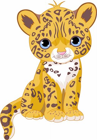 simsearch:400-08505506,k - Illustration of Cute Jaguar (Panther) Cub Photographie de stock - Aubaine LD & Abonnement, Code: 400-04202849