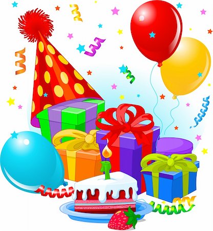 simsearch:400-05031229,k - Birthday gifts and decoration ready for birthday party Stockbilder - Microstock & Abonnement, Bildnummer: 400-04202854