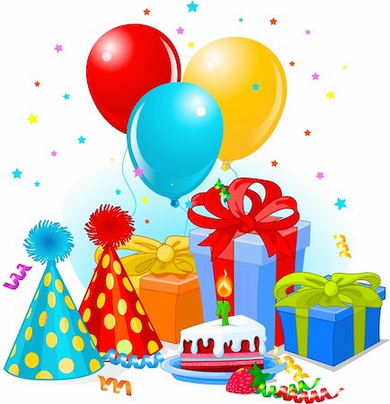 simsearch:400-05031229,k - Birthday gifts and decoration ready for birthday party Stockbilder - Microstock & Abonnement, Bildnummer: 400-04202855