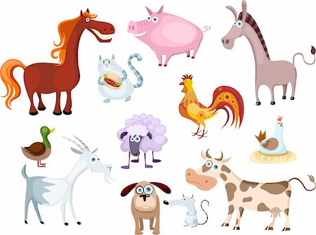 vector illustration of a new farm animal set Stock Photo - Budget Royalty-Free & Subscription, Code: 400-04203248