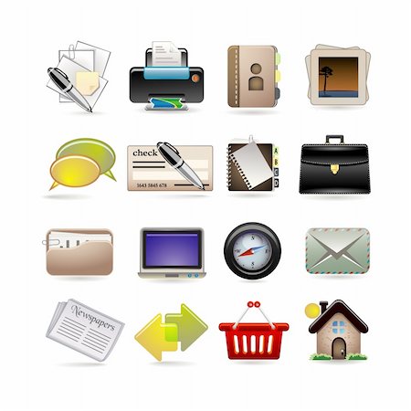 photocopier not person - online business icon set Stock Photo - Budget Royalty-Free & Subscription, Code: 400-04203265
