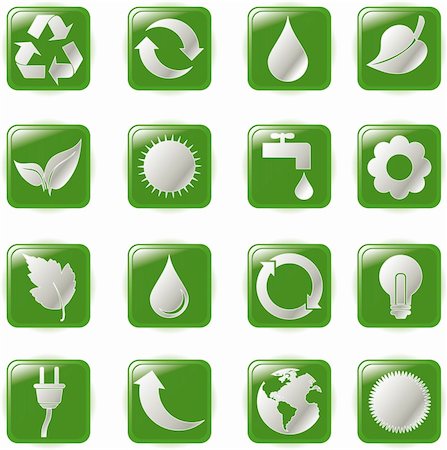 simsearch:400-04142089,k - Vector illustration green environmental bubbles on white Stock Photo - Budget Royalty-Free & Subscription, Code: 400-04203286