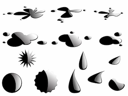 flowing oil - Set of black vector blots Stock Photo - Budget Royalty-Free & Subscription, Code: 400-04203290