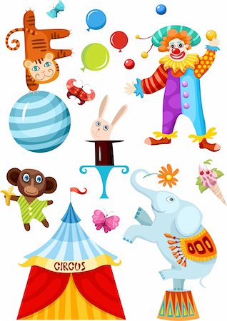 vector illustration of a circus set Stock Photo - Budget Royalty-Free & Subscription, Code: 400-04203896