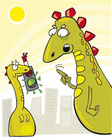rebuking - Humorous vector illustration of Rude Little Godzilla Photographie de stock - Aubaine LD & Abonnement, Code: 400-04214045