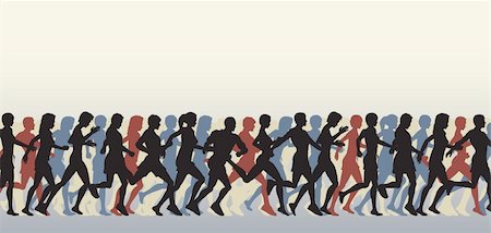 Editable vector foreground of people running with all figures as separate elements Stock Photo - Budget Royalty-Free & Subscription, Code: 400-04214161