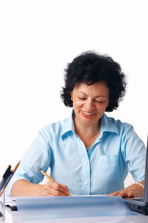 simsearch:400-04326057,k - Elder woman writing something with a pencil Foto de stock - Super Valor sin royalties y Suscripción, Código: 400-04214390