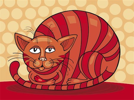 Vector illustration of sleepy Red Cat Stock Photo - Budget Royalty-Free & Subscription, Code: 400-04214446