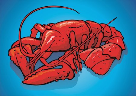 Vector scene boilled red crayfish. Stock Photo - Budget Royalty-Free & Subscription, Code: 400-04214503