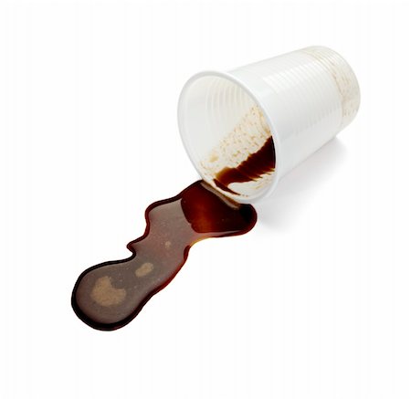 simsearch:400-06108590,k - close up of spilled coffee on white background with clipping path Stock Photo - Budget Royalty-Free & Subscription, Code: 400-04214529