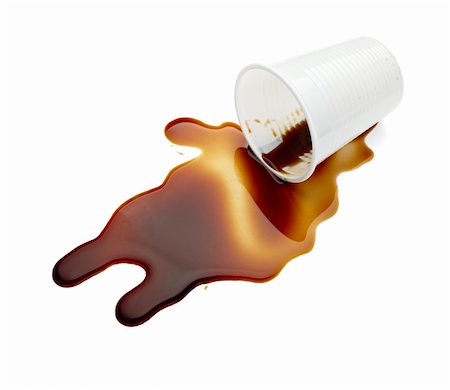 close up of spilled coffee on white background with clipping path Stock Photo - Budget Royalty-Free & Subscription, Code: 400-04214530
