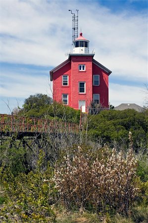 Phare de port de Marquette dans le Michigan Photographie de stock - Aubaine LD & Abonnement, Code: 400-04214720