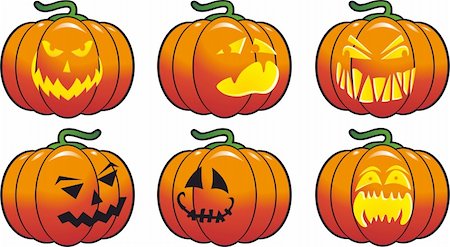 simsearch:400-07774937,k - A cheerfull halloween pumpkin isolated on white bacground. Ideal for conveying any Halloween or witch related concept. Foto de stock - Super Valor sin royalties y Suscripción, Código: 400-04214854