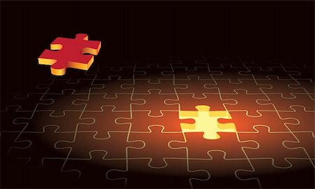 puzzle piece black background - One piece of jigsaw puzzle is flying over a puzzle plane. Foto de stock - Super Valor sin royalties y Suscripción, Código: 400-04214875