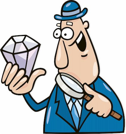 drawing of a diamond - Cartoon illustration of man with diamond Stock Photo - Budget Royalty-Free & Subscription, Code: 400-04214887