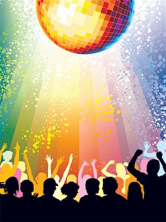 simsearch:400-04133171,k - Large group of people dancing in a club. Stock Photo - Budget Royalty-Free & Subscription, Code: 400-04214913