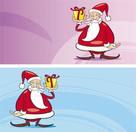 simsearch:400-04229987,k - Illustration of funny santa claus with gift Stock Photo - Budget Royalty-Free & Subscription, Code: 400-04215088