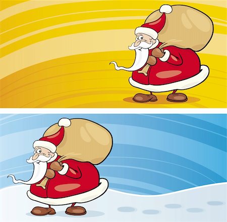 simsearch:400-04229987,k - Illustration of funny santa claus with sack of gifts Stock Photo - Budget Royalty-Free & Subscription, Code: 400-04215089