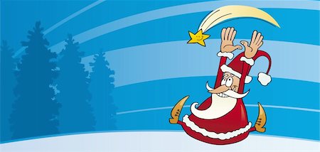 simsearch:400-04229987,k - Illustration of santa claus with christmas star Stock Photo - Budget Royalty-Free & Subscription, Code: 400-04215094