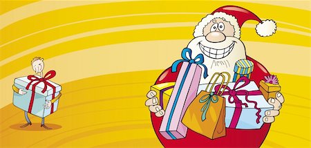 simsearch:400-04229987,k - Illustration of funny santa claus with gifts Stock Photo - Budget Royalty-Free & Subscription, Code: 400-04215095