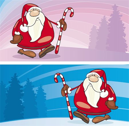 simsearch:400-04229987,k - Illustration of santa claus with christmas cane Stock Photo - Budget Royalty-Free & Subscription, Code: 400-04215090