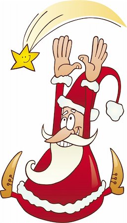 simsearch:400-04229987,k - Illustration of santa claus with christmas star Stock Photo - Budget Royalty-Free & Subscription, Code: 400-04215125