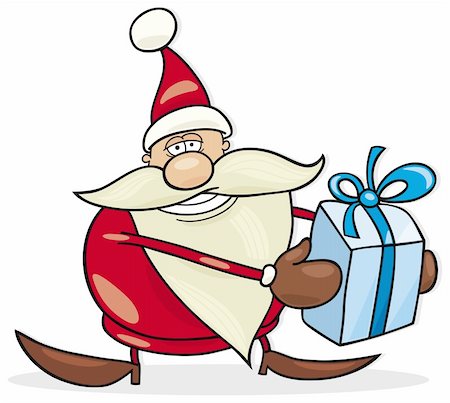 simsearch:400-04229987,k - Illustration of funny santa claus with gift Stock Photo - Budget Royalty-Free & Subscription, Code: 400-04215137