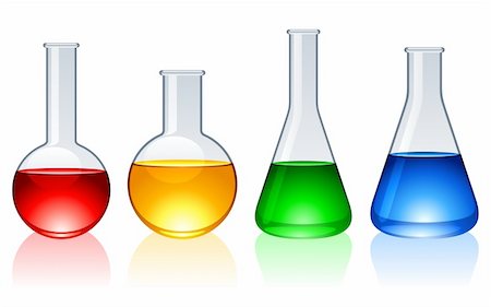 simsearch:649-07279762,k - Set of 4 glass flasks with color liquid inside. Stock Photo - Budget Royalty-Free & Subscription, Code: 400-04215165