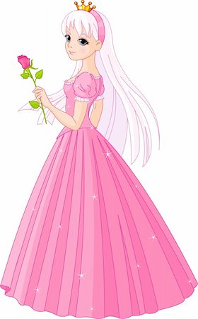 simsearch:400-04910650,k - Illustration of beautiful  princess with rose Foto de stock - Super Valor sin royalties y Suscripción, Código: 400-04215225