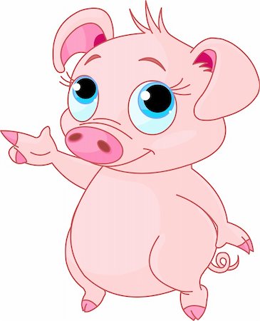 simsearch:400-09085104,k - Cute baby piglet pointing (showing, presenting) Stockbilder - Microstock & Abonnement, Bildnummer: 400-04215222