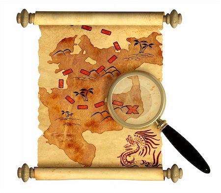 simsearch:400-04092861,k - Pirate map. A way to treasure Fotografie stock - Microstock e Abbonamento, Codice: 400-04215389