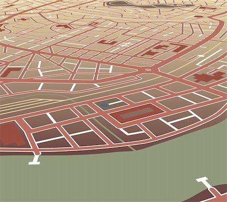 simsearch:400-09051583,k - Editable vector map of a generic city at an angled perspective Photographie de stock - Aubaine LD & Abonnement, Code: 400-04215504