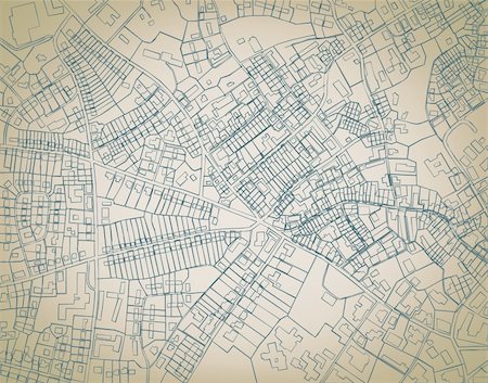 simsearch:400-09051583,k - Editable vector sketch blueprint of a detailed generic street map without names Photographie de stock - Aubaine LD & Abonnement, Code: 400-04215518