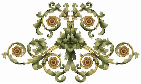 elegant swirl vector accents - A floral pattern in front of white background Foto de stock - Super Valor sin royalties y Suscripción, Código: 400-04215659