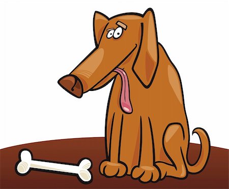 Cartoon illustration of dog with bone Stock Photo - Budget Royalty-Free & Subscription, Code: 400-04215671