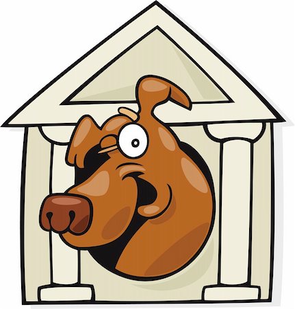 doghouse - Illustration of dog in classic doghouse Stock Photo - Budget Royalty-Free & Subscription, Code: 400-04215769