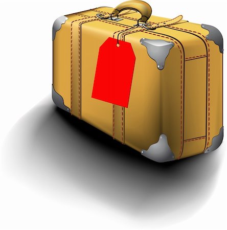 sharpner (artist) - Traveled Vintage Suitcase With Travel Sticker Stockbilder - Microstock & Abonnement, Bildnummer: 400-04216189