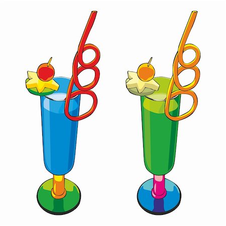 fully editable vector illustration of two cocktails Photographie de stock - Aubaine LD & Abonnement, Code: 400-04216452