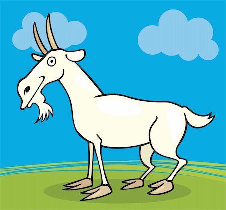 simsearch:400-04899633,k - Cartoon illustration of farm goat Stockbilder - Microstock & Abonnement, Bildnummer: 400-04216494
