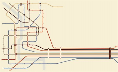 Editable vector map of a generic subway system with copy space Photographie de stock - Aubaine LD & Abonnement, Code: 400-04216527