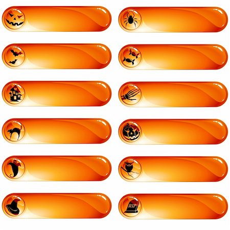 simsearch:400-04141076,k - Collection of high-gloss labels with a halloween theme. Graphics are grouped and in several layers for easy editing. The file can be scaled to any size. Stockbilder - Microstock & Abonnement, Bildnummer: 400-04216546