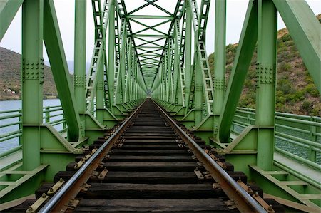 rustic modern - rail train on a bridge Stock Photo - Budget Royalty-Free & Subscription, Code: 400-04216634